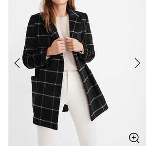 Madewell Hollis Double-Breasted Coat in Windowpane